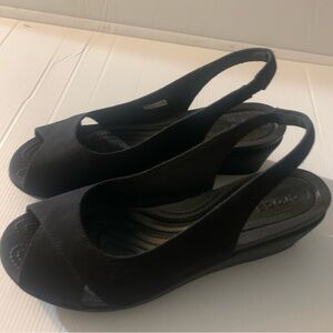 Crocs new 204948 W11 black duo comfort sling back small heal classic open toe